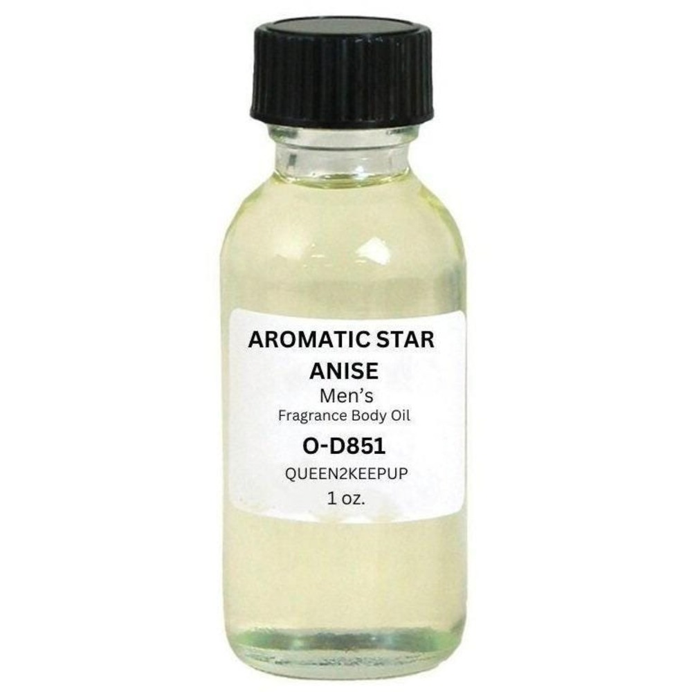 Aromatic Star Anise Men's Body Oil Fresh Spicy and Bold Masculine Scent 1 oz